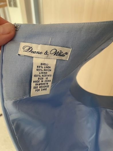 Blue Linen Blend Shift Dress