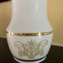Glass Ceiling light Shade Vintage. Milky Finish With Gold Tones And Gold Frost Detail & Gold  Trim. Is really Beautiful Hung Image 2