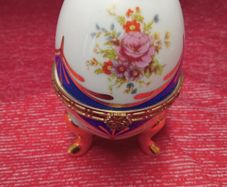 Vintage Egg Shaped Trinket Box