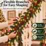 2Pack 2M Christmas Garland with 5m String Lights for Xmas Decoration Artificial Pine Garland with Red Berries & Pinecones with 8 Lighting Modes for Stairs, Fireplace, Indoor & Outdoor Decoration Image 6