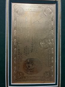 pure gold 5 pound punt note framed