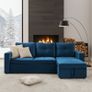Amazing Blue Velvet corner sofa bed with storage Image 6
