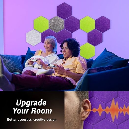 NEW SALE | 12 Pack Hexagon Acoustic Panels