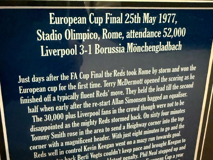 Liverpool European Cup Final Signed Framed Memorabilia