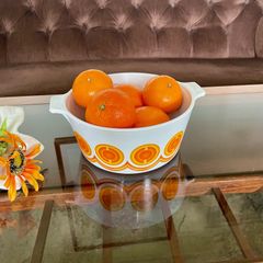 Rare Vintage Retro 1970s Pyrosil Orange Casserole Serving Dish Bowl Netherlands