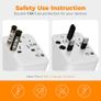 Universal Travel Adapter, Travel Plug Adapter Worldwide with 1 Universal AC Outlet 4 USB Ports (2 USB C), International Plug Adaptor for UK to Europe USA Australia (Type C G A I) Grey White Image 7