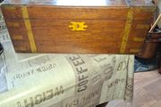 Rare Antique Brass and Walnut Writing Slope, likely dating to the Regency period circa 1825 with Hidden 3 Drawers. Postage Available or Collection