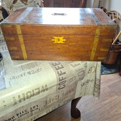 Rare Antique Brass and Walnut Writing Slope, likely dating to the Regency period circa 1825 with Hidden 3 Drawers. Postage Available or Collection