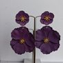 Aubergine & Gold Double Drop Primrose Earrings Image 2