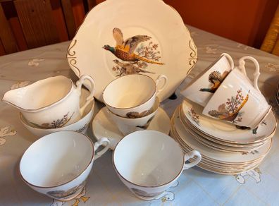 Vintage Classics Irish Design Fine Bone China Tea Set-Pheasant Pattern
