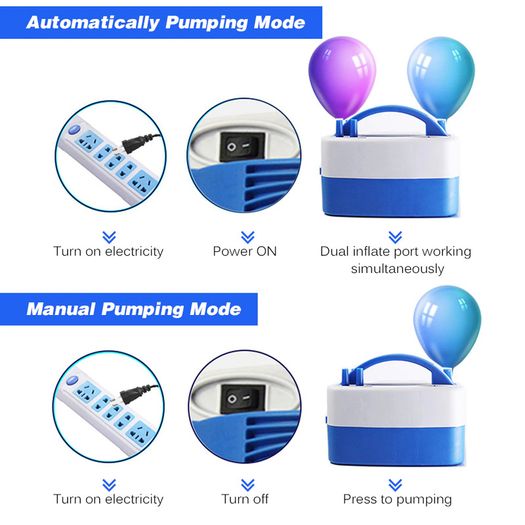 New Balloon Air Pump Electric High Power Two Nozzle Air Blower Balloon Inflator Pump Fast Portable Inflatable Tool