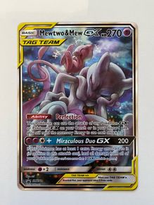 Pokemon Mewtwo and Mew GX card