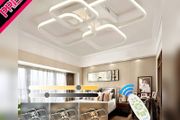 LED Dimmable Ceiling Lights with Remote, Chandelier Ceiling Light with 4 Squares, Flush Mount Ceiling Lamp for Living Room Kitchen Office Bedroom Dining Room (FREE POSTAGE)