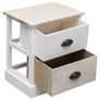 Nightstands 2 pcs White and Natural 38x28x45 cm Paulownia Wood Image 3