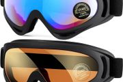 2-Pack Ski Goggles, Compatible Snowboard Goggles for Kids, Teens, Youth, Boys, Girls, Men and Women, Motorcycle Goggles, Wind Resistance Goggles