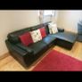 black leather sofa Image 2