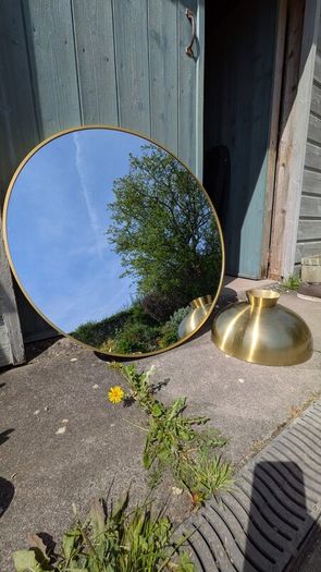 Job lot decor including 2 working lamps large oval mirror large print