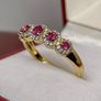 Natural Unheated Ruby & White Zircon Ring Image 2