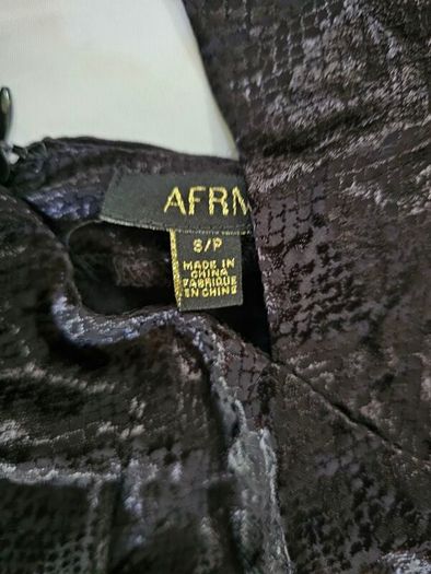 AFRM Revolve Black Snakeprint Cutout Midi Dress RRP 75E