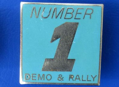 NUMBER 1 DEMO & RALLY motorcycle rally badge (c.1970's)