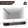 Wall-mounted TV Cabinet Stand, 140cm Floating Media Console Under TV, Entertainment Shelf Center for Bedroom and Living Room, Greyish-Coffee Image 2
