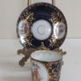 Stunning Antique Alt Wien Old Vienna or Augarten Porcelain Manufactory Hand Painted and Hand Gilded Small Coffee Can and Matching Saucer, with the Authentic Bindenschild Shield Backstamps Image 7