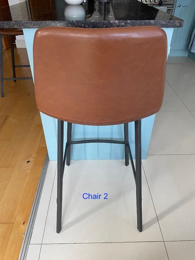 Retro Cognac Counter Bar Stools x 2