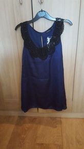 Ladies Navy beaded top