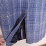 Mango Blue White Checked Plaid Double Breasted Blazer Coat Overcoat Size S Image 9