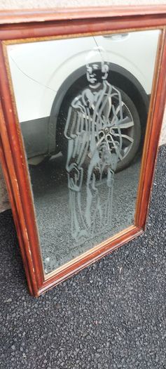 Dr Edmund Rice founder of the Christian brothers etched mirror,came from a old school,hard to come by ,heavy,lovely display,a piece of irish history,,hard to come by, buyer collects,sold as seen ,sorry pics not more clearer,I gave wood a light polish.