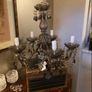New Mindy Brown fine arts dark Brown chandelier new 2 clear cut glass shades and 2 pink glass shades Image 2