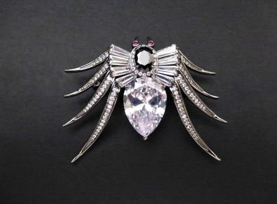 Spider Crystal Statement Brooch Pin