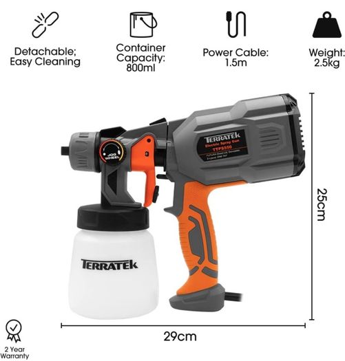 Paint Sprayer, 650W DIY Electric Spray Gun with 3 Spray Patterns, 1 x 800ml Paint Cups, HVLP Hand Held Spray Gun System, Fence Sprayer, Adjustable Valve, Painting, Varnishing, Lacquering (FREE POSTAGE)