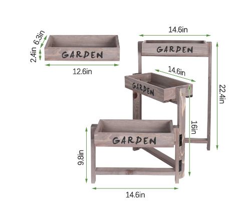 BRAND NEW 3 Tier Wooden Garden Plant Stand Vintage Folding Display Shelf for Indoor Outdoor Yard