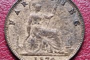 1874 H (Heaton) FARTHING Victoria coin