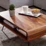 Sheesham Wood Coffee Table with Storage Shelf. Image 5