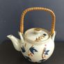 Vintage Very Large and Heavy Japanese or Chinese Pottery Teapot with Wrapped Bamboo Handle, Damage to Spout but Pours Fine! Image 2