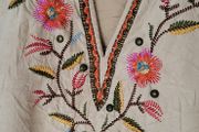 Wear-It Boho Faux Suede Floral Top Sz 2 (Fit 12-14 UK) - Bnwot