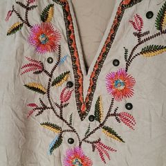 Wear-It Boho Faux Suede Floral Top Sz 2 (Fit 12-14 UK) - Bnwot