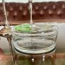 Vintage Calla Lily Oval Glass Lidded Dish Keepsake Box France Image 10