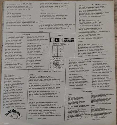 Dublin City Ramblers - Irish Republican Jail Songs Vinyl LP (1978) Hard To Find w/Lyric Sheet VG+
