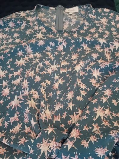 uk10 star print midi 3/4 sleeve
