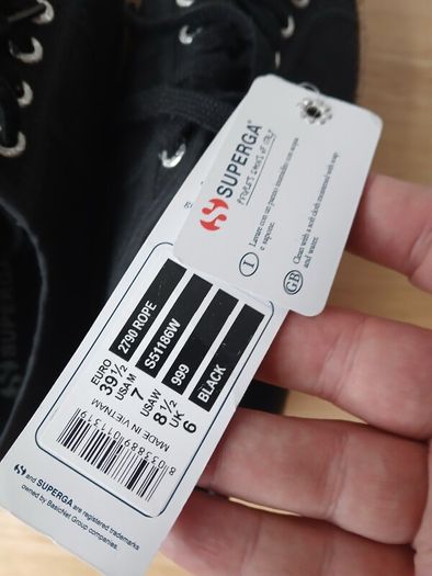 Superga 2790 Cotropew Rope Platform Black - UK 6 / EU 39.5 - Brand New
