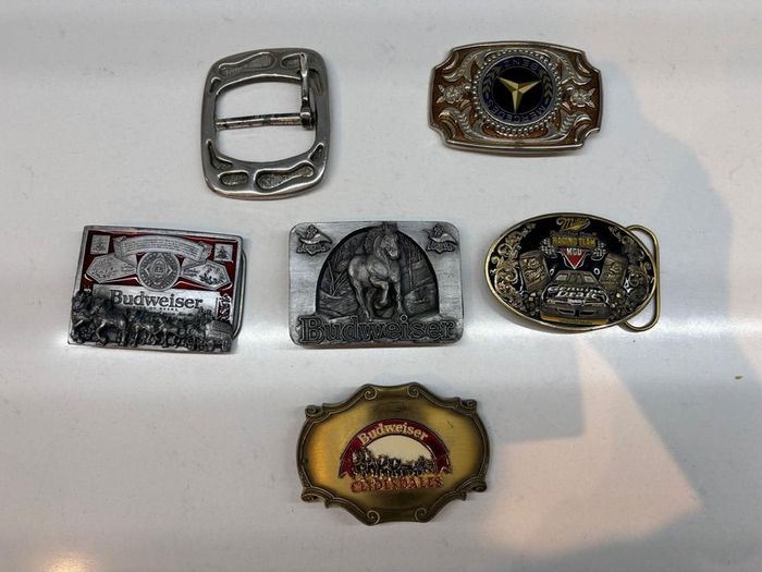 Collection of 6 Vintage Belt Buckles