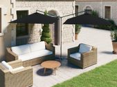 Double Parasol with Steel Pole Black 600x300 cm