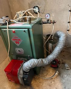 Firebird 90 boiler, burner and circulation pump
