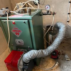 Firebird 90 boiler, burner and circulation pump