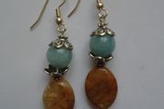 Gemstone earrings, Drop earrings, Jewellery, Gift. Aquamarine, Agate