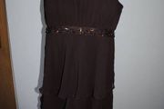 S.L. Fashion stunning brown midi dress size UK14 EU42 Postage included