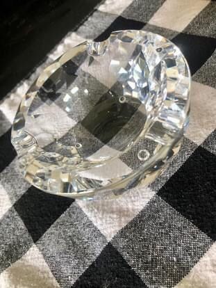 Heavy crystal ashtray